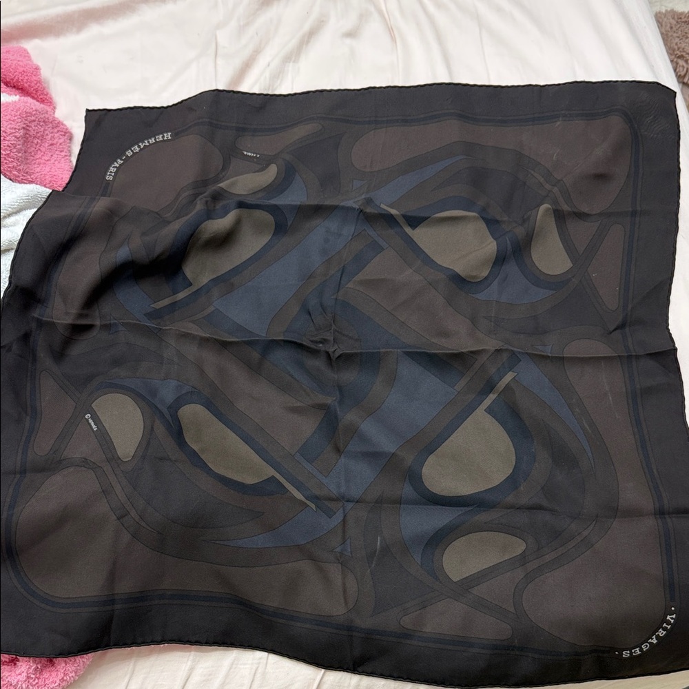 Hermes Dark Toned Silk Scarf